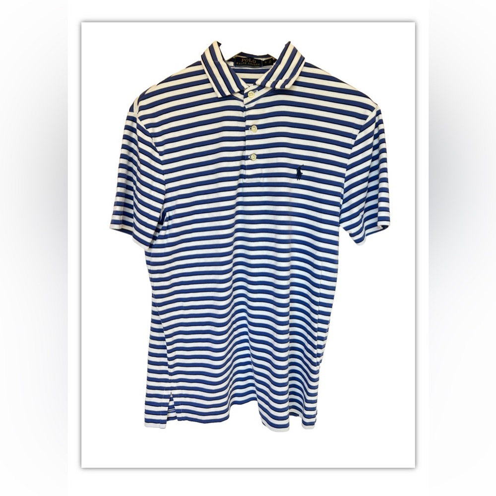 Polo Ralph Lauren Men's Shirt Small S Blue Navy White Pony Casual Rugby